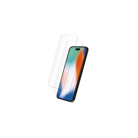 Pack 2 Verre Trempe Plat iPhone 15 Plus/15 Pro Max/14 Pro Max