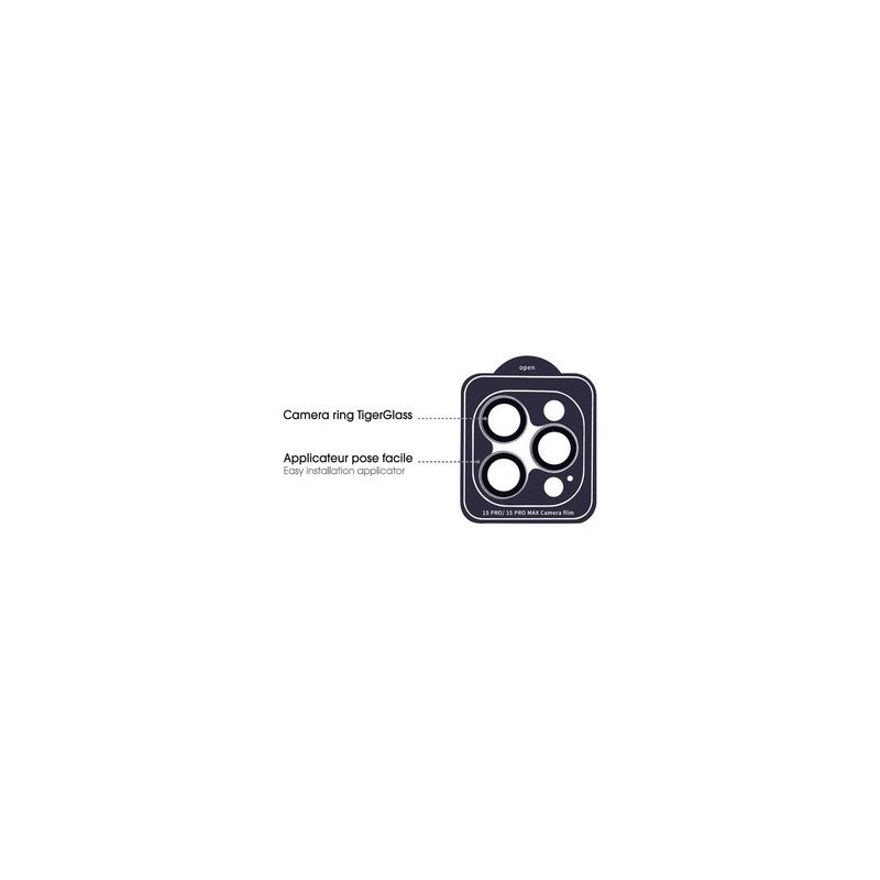 TIGER GLASS PLUS CAMERA RING TRANSPARENT IPHONE 15 PRO/15 PRO MAX