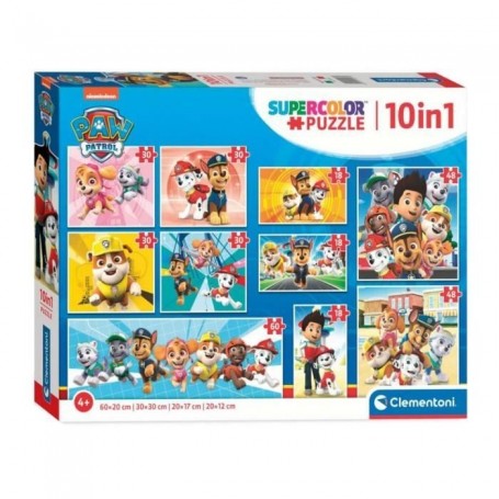 Set de 10 Puzzles The Paw Patrol Clementoni Supercolor 330 Pièces