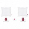 ABEIL Lot de 2 Oreillers DOUBLE CONFORT 100% Coton 60x60cm 167,99 €