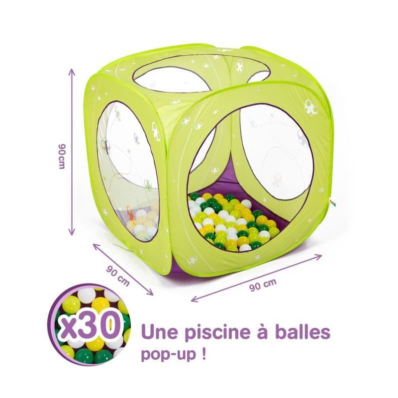 Ludi Aire De Jeu Cube A Balles Papillons 85 Balles Offerte