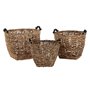 Set de basket DKD Home Decor Bois Colonial Fibre (46 x 46 x 40 cm)