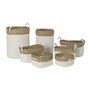 Set de basket DKD Home Decor Blanc Coton Fibre naturelle (41 x 41 x 52