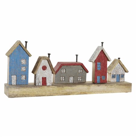 Figurine Décorative DKD Home Decor Multicouleur Fer Maisons (60 x 10 x