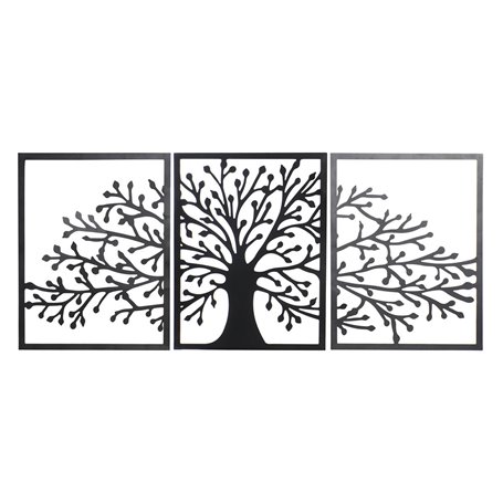 Décoration murale DKD Home Decor Noir Arbre Cottage 141 x 1,3 x 61 cm