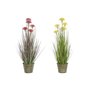 Plante décorative DKD Home Decor 30 x 30 x 78 cm Rose Métal Jaune PVC 