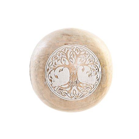 Figurine Décorative DKD Home Decor Blanc Naturel Arbre Hibou Décapé 13