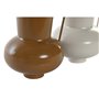 Vase DKD Home Decor 13 x 12.5 x 17 cm Beige Métal Orange Moutarde (2 U