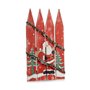 Panneau Père Noël Clôture 34,7 x 4 x 60 cm Rouge Blanc Vert Plastique