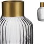 Vase Rayures Gris Doré verre (12 x 18 x 12 cm)
