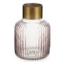 Vase Rayures Rose Doré verre (14,5 x 22 x 14,5 cm)