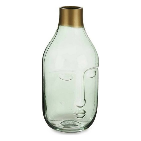 Vase Visage Vert verre (11 x 24,5 x 12 cm)