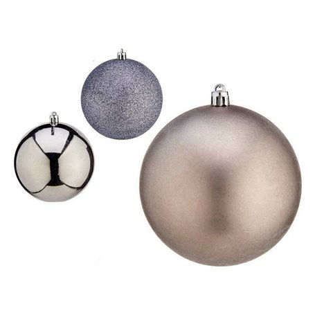 Boules de Noël Ø 10 cm Argenté Plastique 10 x 11 x 10 cm