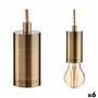 Suspension Doré Métal 60 W 11,5 x 12 x 11,5 cm (6 Unités)