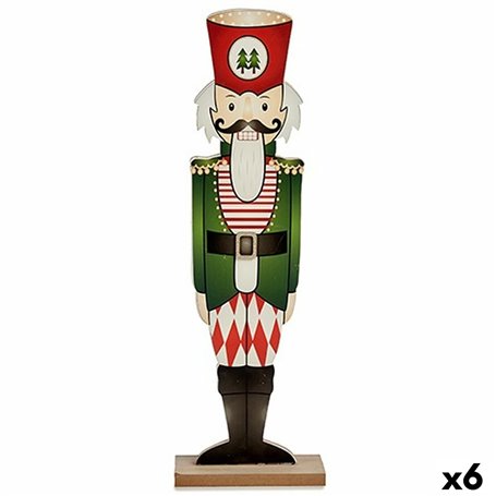 Figurine Décorative Casse-Noisette Blanc Noir Rouge Vert Bois 10 x 60