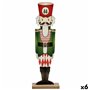 Figurine Décorative Casse-Noisette Blanc Noir Rouge Vert Bois 10 x 60