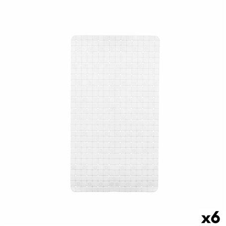 Tapis de Douche Antidérapant Carreaux Blanc PVC 67,7 x 38,5 x 0,7 cm (