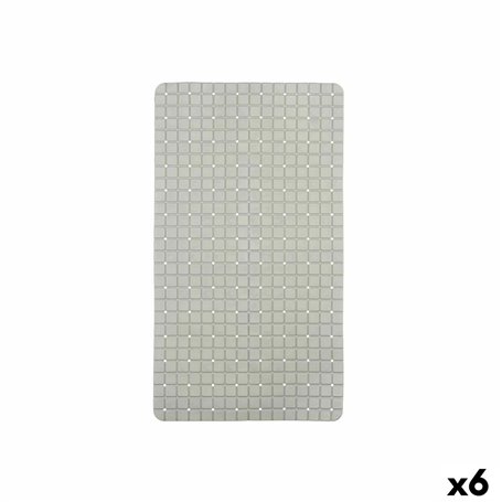 Tapis de Douche Antidérapant Carreaux Gris PVC 67,7 x 38,5 x 0,7 cm (6