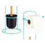 Porte-rouleaux pour Papier Toilette Menthe Métal Bambou 17 x 57 x 16,5