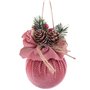 Boules de Noël Multicouleur Rose Velours côtelé Foam 6 x 6 x 6 cm (8 U