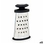 Gratoir Noir Argenté Acier inoxydable TPR 9 x 15,5 x 4,2 cm (12 Unités