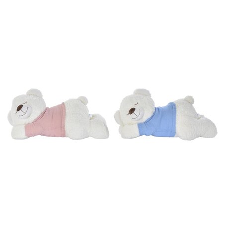 Ours en peluche DKD Home Decor 70 x 30 x 30 cm Bleu Rose Blanc Enfant
