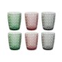 Set de Verres DKD Home Decor Vert Gris Rose Verre Avec relief 240 ml (