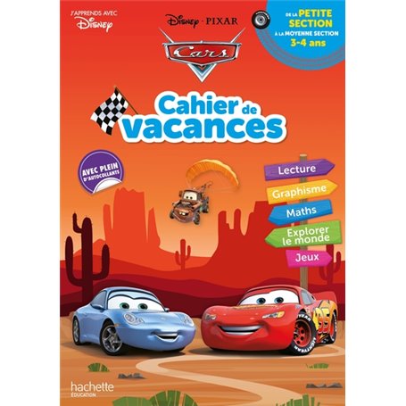 Disney - Cars  - Cahier de vacances 2023, de la Petite Section à la Moyenne section