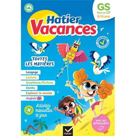Cahier de vacances 2023  de la Grande section vers le CP 5/6 ans