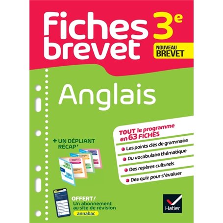 Fiches brevet Anglais 3e Brevet 2024