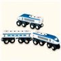 Lot de 3 trains Express en bois
