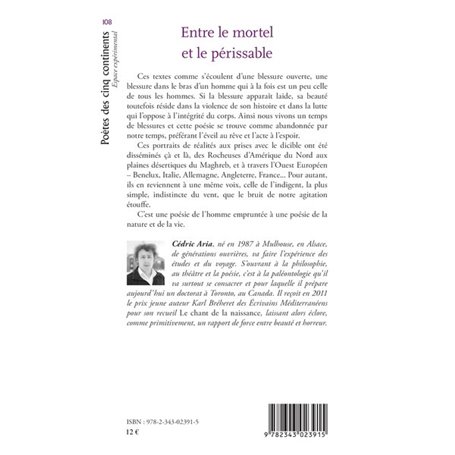Entre le mortel et le périssable - Cédric Aria | Isleden