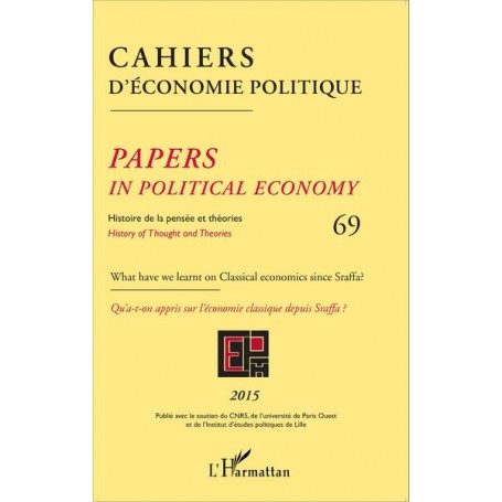 Cahiers d'économie politique 69