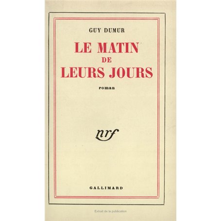 Le matin de leurs jours