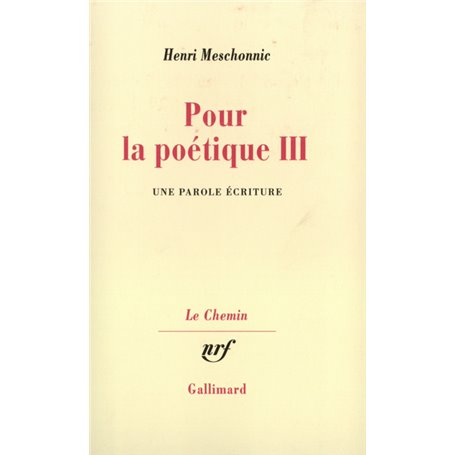 Pour la poétique