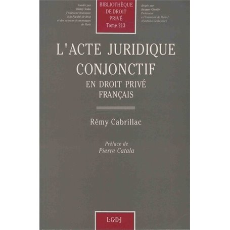 l'acte juridique conjonctif en droit privé français