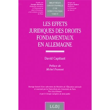LES EFFETS JURIDIQUES DES DROITS FONDAMENTAUX EN ALLEMAGNE