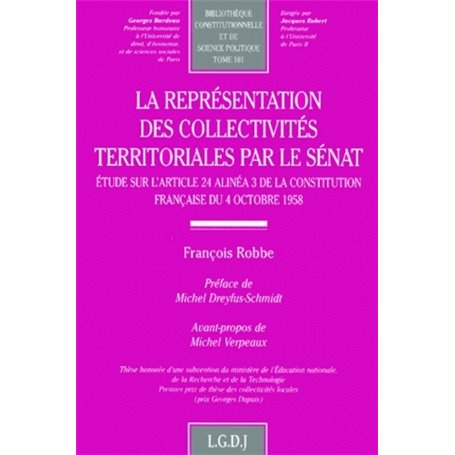 la représentation des collectivités territoriales par le sénat