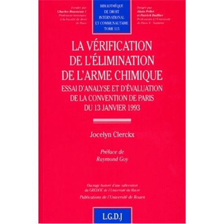 la vérification de l'élimination de l'arme chimique
