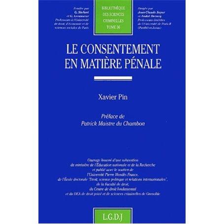 le consentement en matière pénale