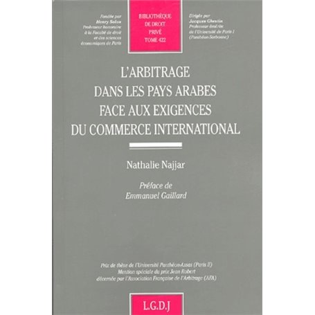 l'arbitrage dans les pays arabes face aux exigences du commerce international