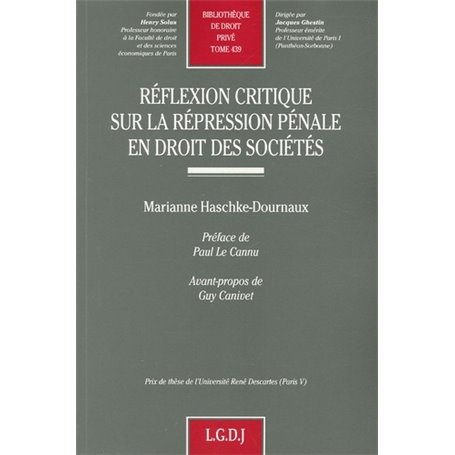 réflexion critique sur la répression pénale en droit des sociétés