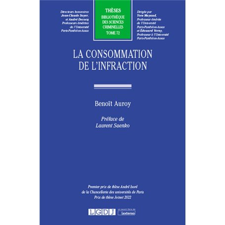 La consommation de l'infraction