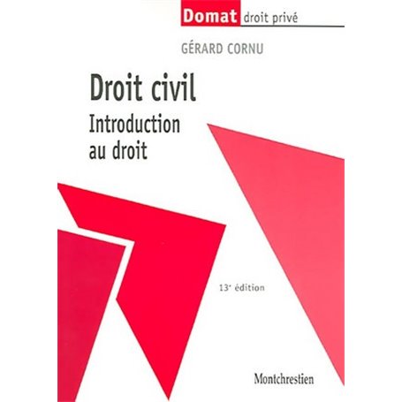 DROIT CIVIL. INTRODUCTION AU DROIT - 13ÈME ÉDITION