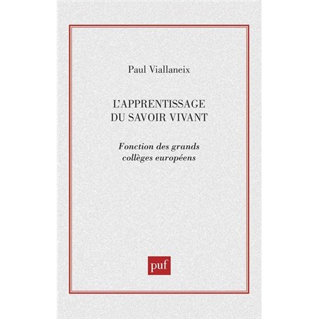 L'apprentissage du savoir vivant