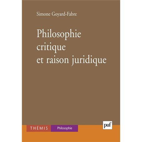 Philosophie critique et raison juridique