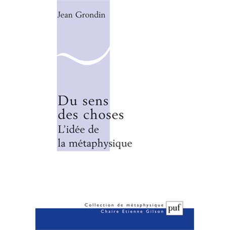 Du sens des choses. L'idée de la métaphysique