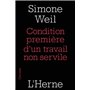 condition premiere d un travail non servile