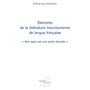 Eléments de la littérature mauritanienne de langue française