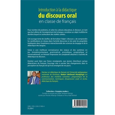 Introduction à la didactique du discours oral en classe de français ...